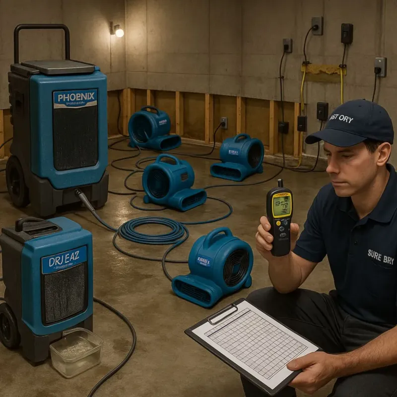 Structural Drying and Dehumidification process in Pearl River, NY